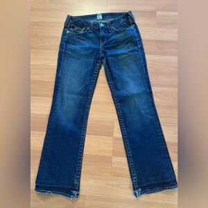 True Religion Women’s Becky Jeans Flap Pockets Tag Size 31 Altered Frayed Hem